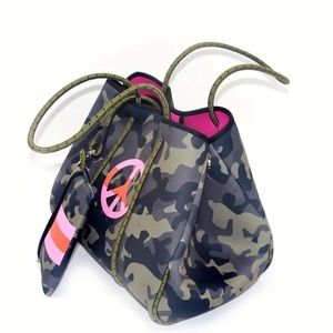 Peace Camo Neoprene Tote